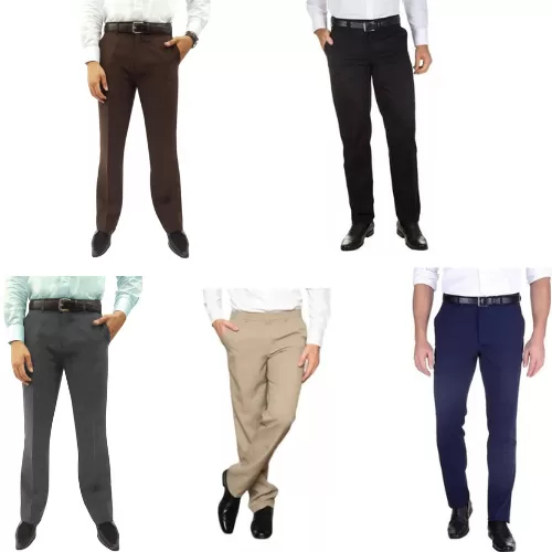 Kit 5 Calças Sociais Masculina Em Oxford Cores Va