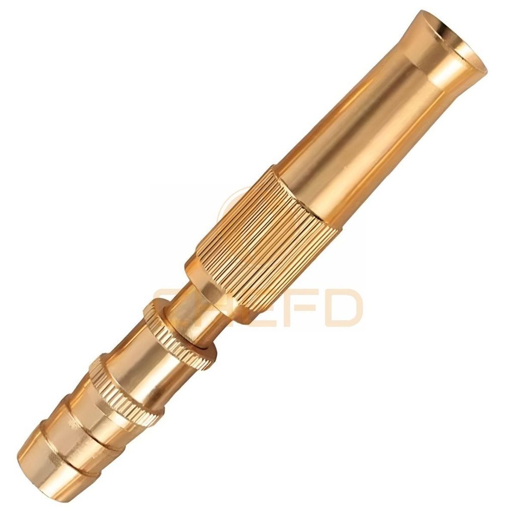 Bico Mangueira Esguicho Alta Pressão Jardim Metal Dourado Ajustável Lavar Carro Jardim Calçada