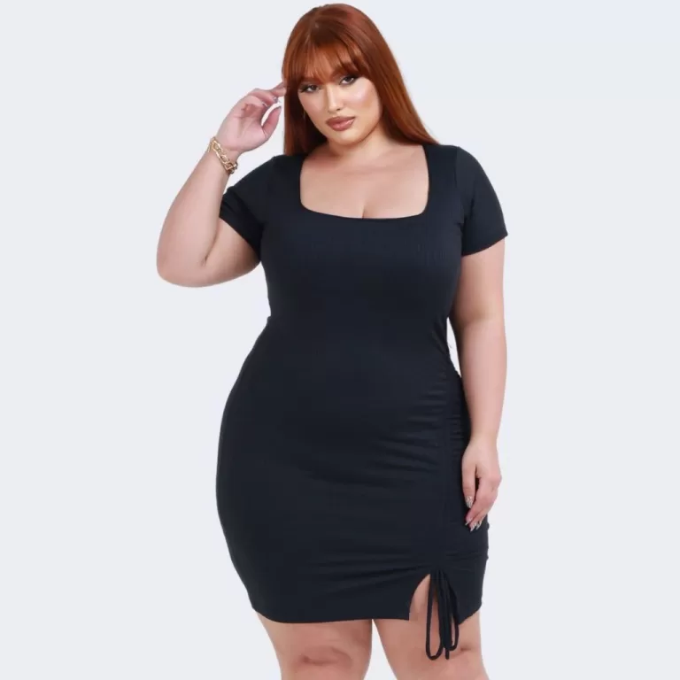 Vestido Plus Size Feminino Curto Festa Decotado Go