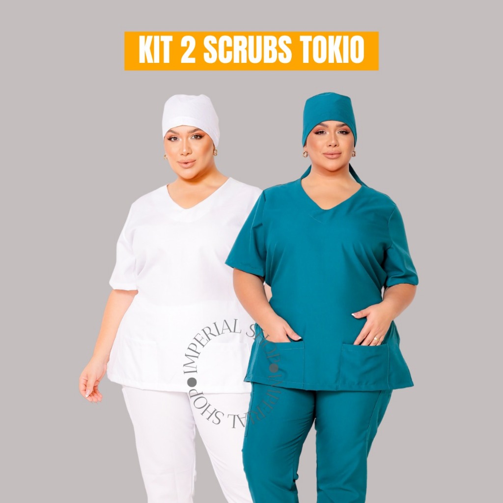 Kit 2 Privativos Scrub Enfermagem Pijama Hospitalar Médico – Tokio