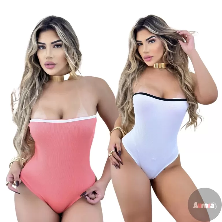 Bory Kit 2 Body Feminino Malha Ribana Tomara que C