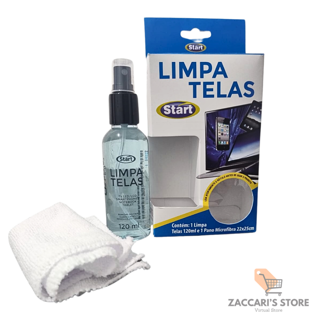 Limpa Tela + Flanela Celular Televisão Computador Telas Com Flanela 120ml