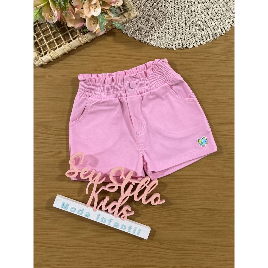 Shorts Infantil Cinti Verão Rosa