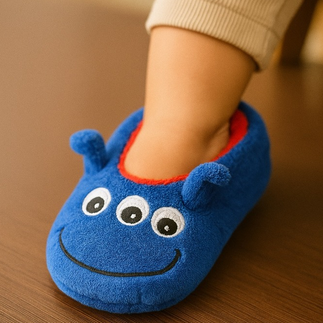 Pantufa Sapatilha Meia Infantil Alien Azul Quentin