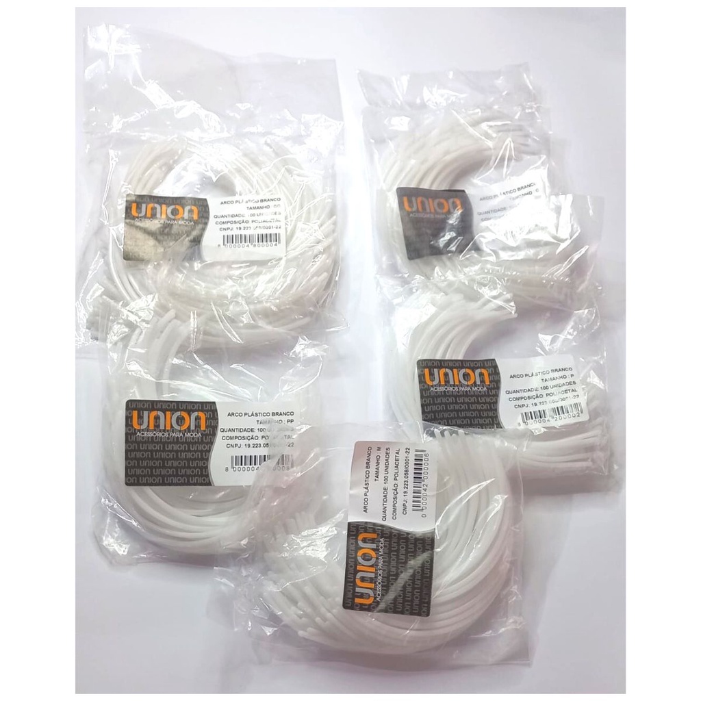 Arco de plástico kit com 300 para sutien sutiã e moda praia do PP AO GG ideal para fabricantes