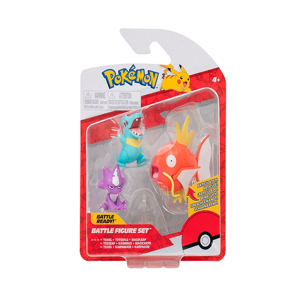 3 Bonecos Pokémon – Toxel, Totodile e Magikarp – Sunny