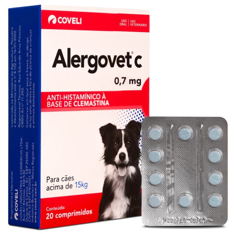 Alergovet C 0,7mg 20 Comp Para Gato Cachorro Ate 1