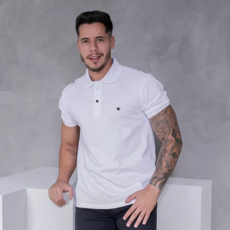Camisa Gola Polo Masculina Piquet Manga Curta Lisa