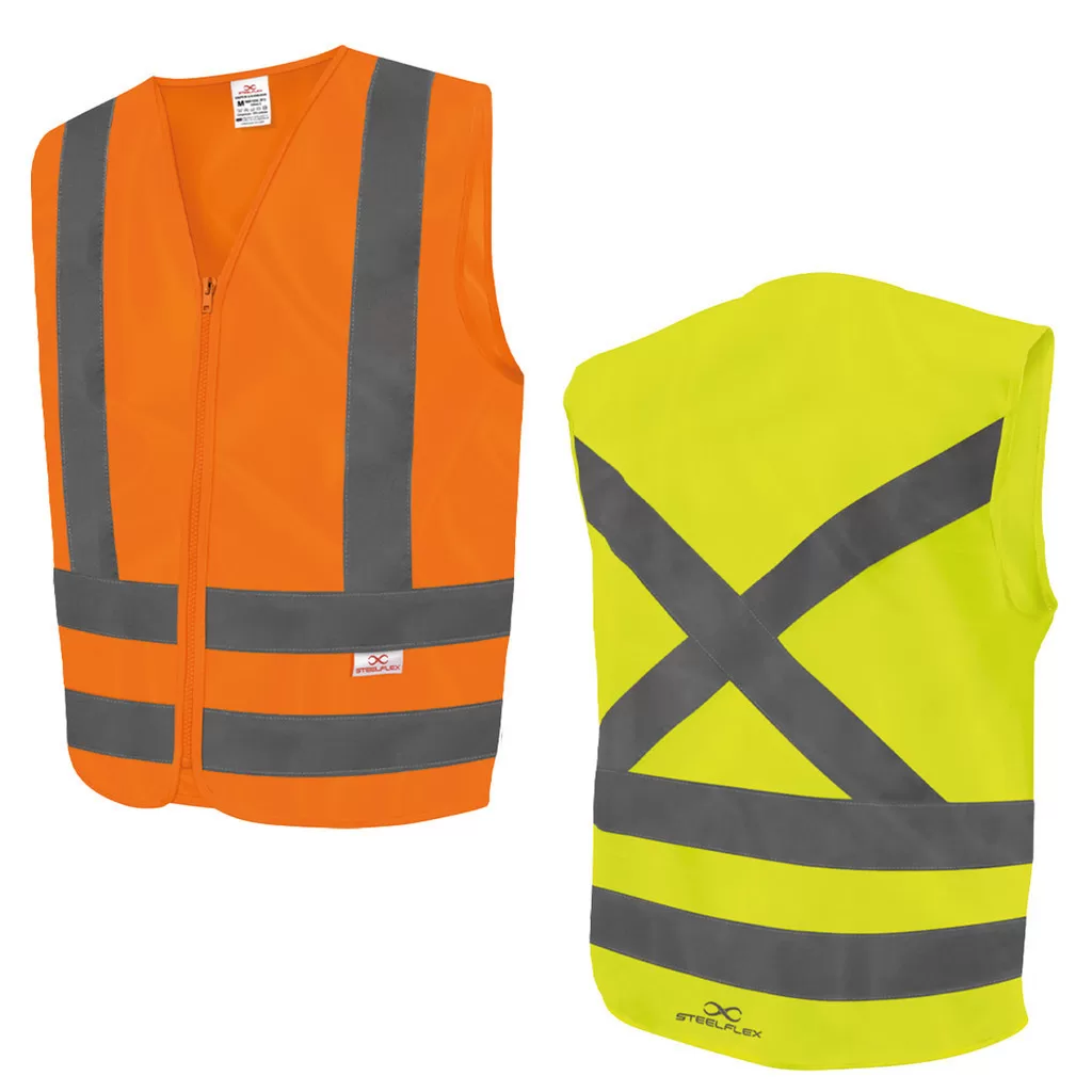 Colete de Segurança Fecho em Ziper Sem Bolso Liso Refletivo Steelflex