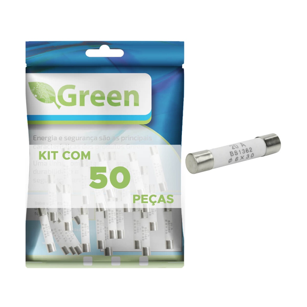 Kit 50 Fusível Cerâmico Para Forno Micro-ondas 20a – 20amp