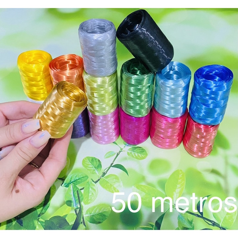 Rolo de Fitilho 0.5cm x 50metros(5mmx50m) – Escolha as cores nas variações//