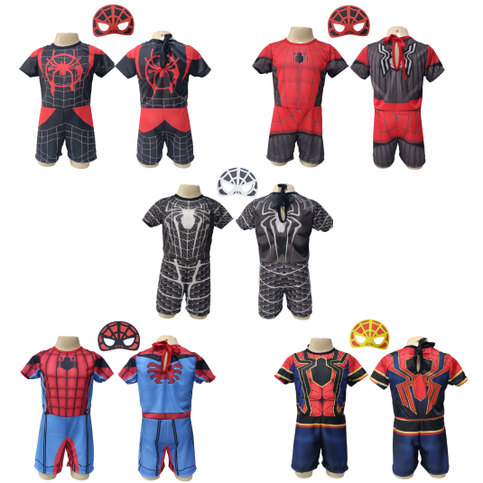 Fantasia infantil menino com Mascara Homem aranha 