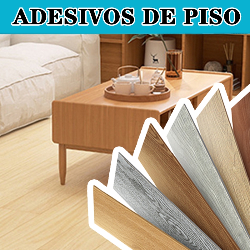 10/72PC Adesivo Para Piso Chão Lavável Madeira Com Cola Antiderrapante Lavável Vinílico