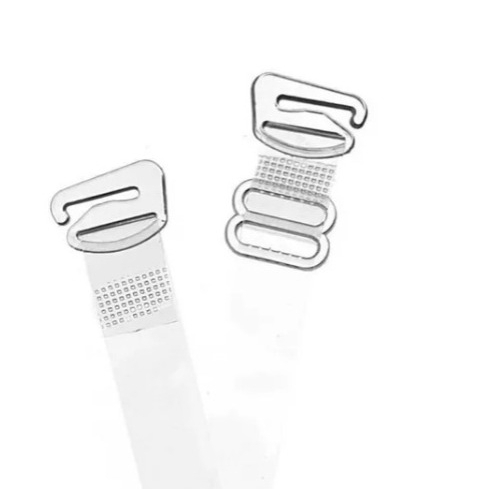 Kit com 3 pares de alças transparent de silicone 