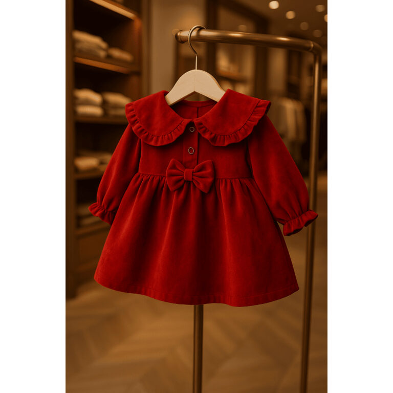 Vestido bebê em malha de algodão