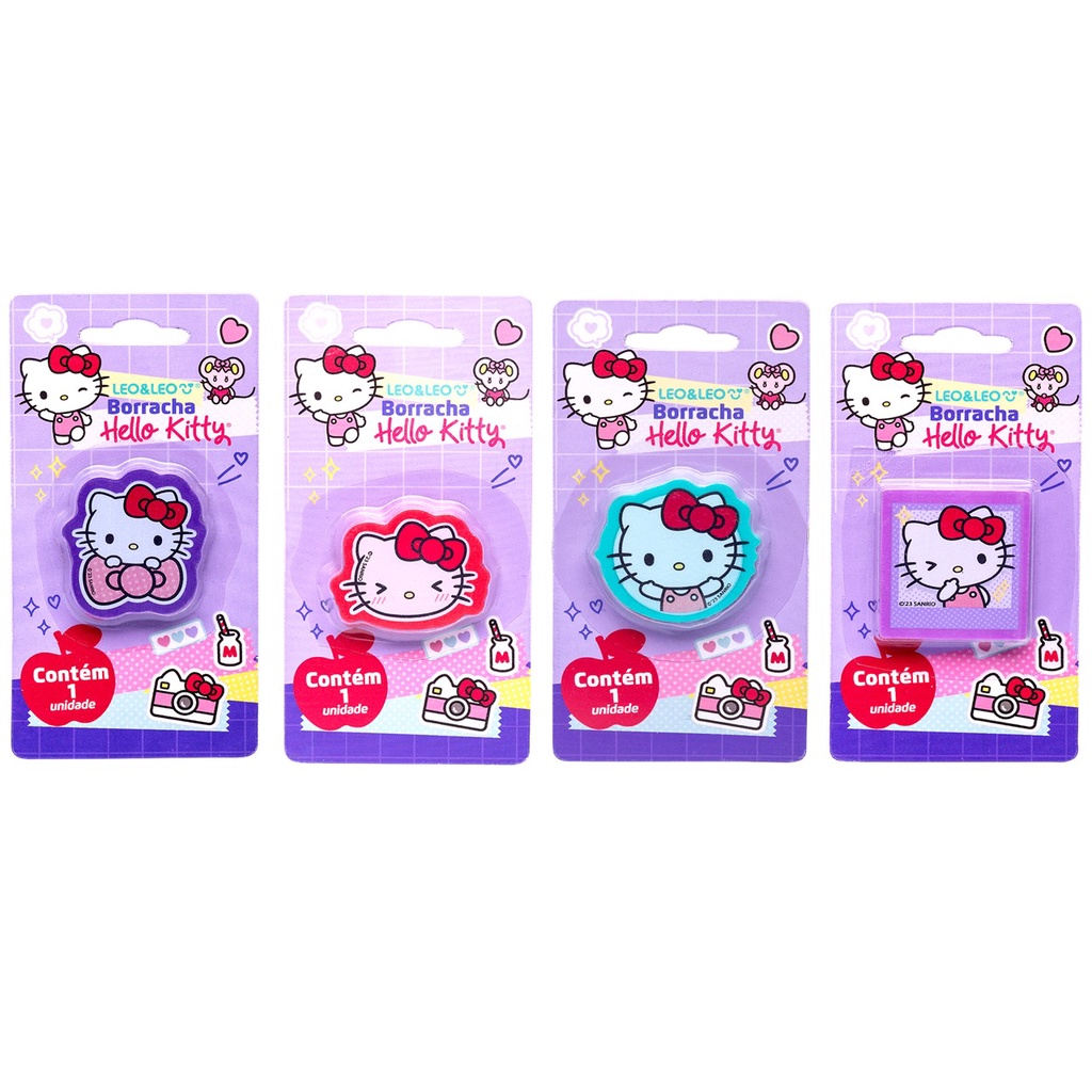 Kit De Borrachas Hello Kitty C/4un  – LeoELeo