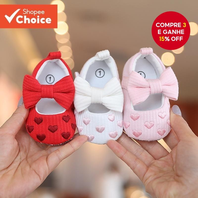 Adoráveis Sapatos De Bebê Com Laço Macio Para Meninas  Calçados Antiderrapantes Atividades Ao Ar Liv