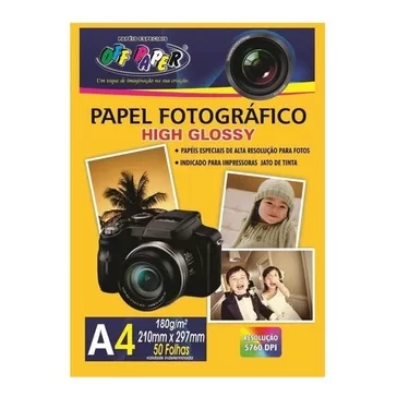 Papel Para Foto Fotográfico A4 180g 50 Folhas Hig