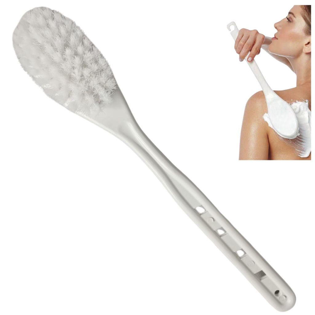 Escova Banho Para Lavar Costas Cabo Longo Cerdas Macia  E Flexiveis