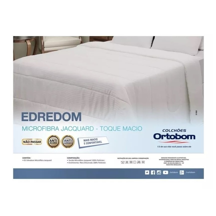 Edredon Microfibra Jacquard Queen Ortobom