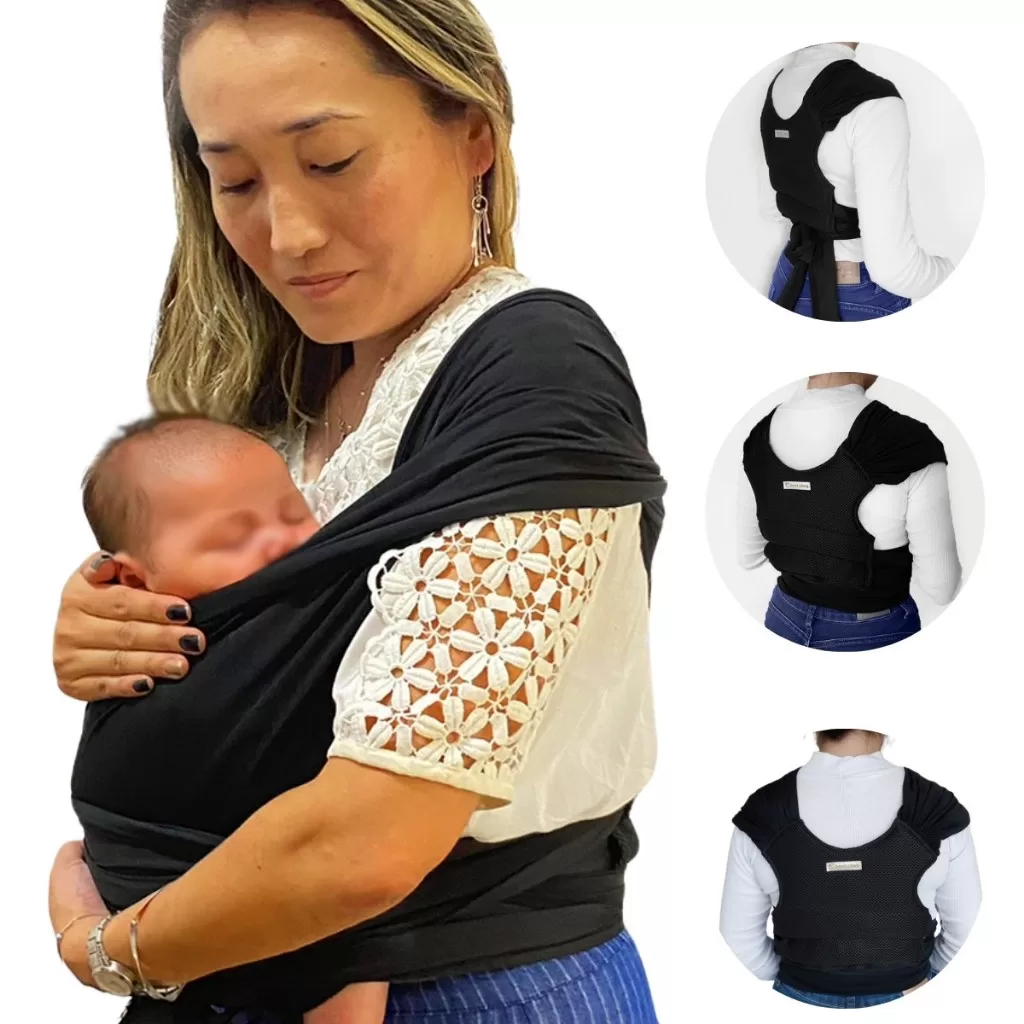 Sling Wrappara Bebe Recém Nascido ate 20kg Carregador Canguru Maternidade Respiravel Passeio