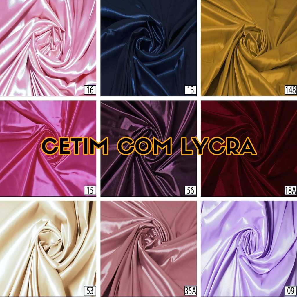 3 Metros Tecido Cetim Com Lycra Elastano – Várias Cores (3m x 1,47m)