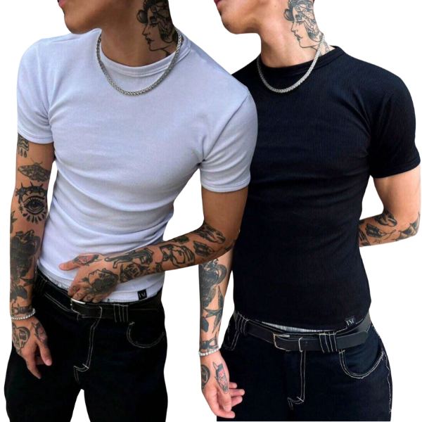 Kit 2 Camiseta Masculina Modelo Americano Canelada