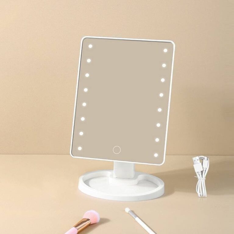 Espelho De Mesa Maquiagem Com 16 Leds Rotação Qu
