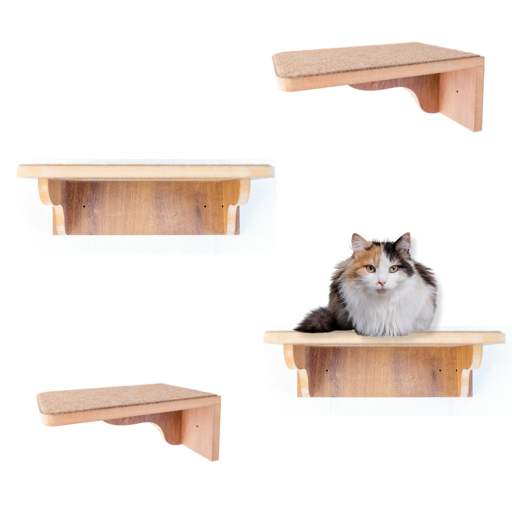 Kit Prateleira Para Gatos Degraus 2M e 2G Com Carpete LAMINADO