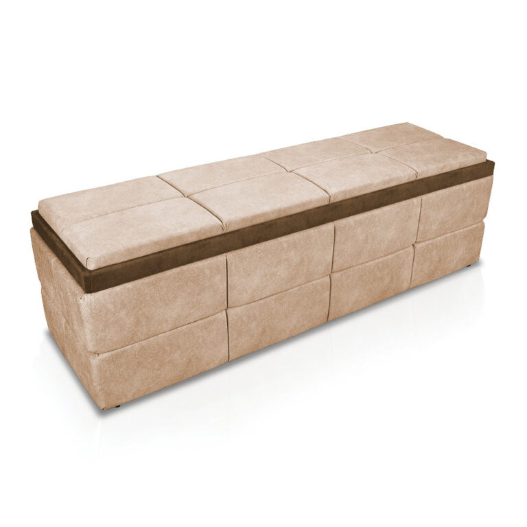Calçadeira Havana 160 cm Suede Bege com Marrom Cr