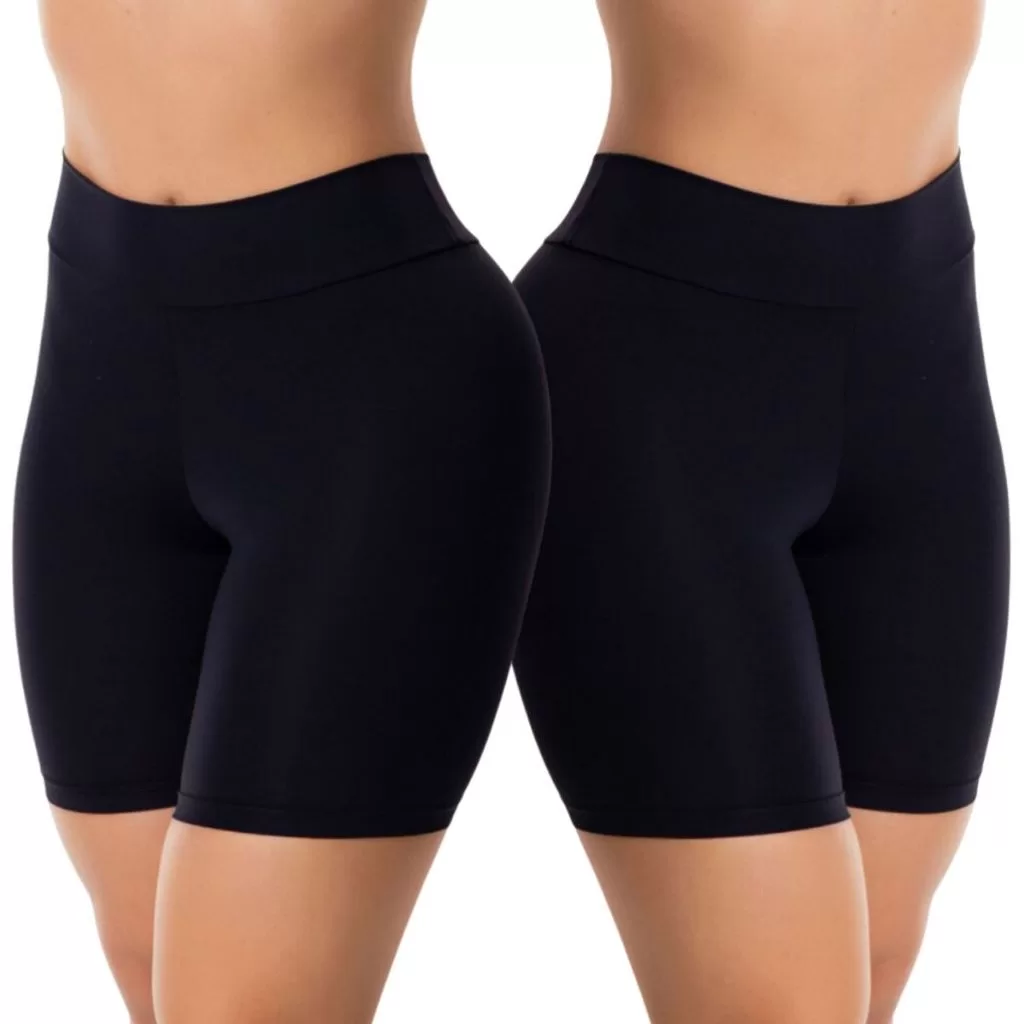 Short Bermuda Anagua Segunda Pele Cós Alto Feminina Vestido Lingerie Liso Conforto 110