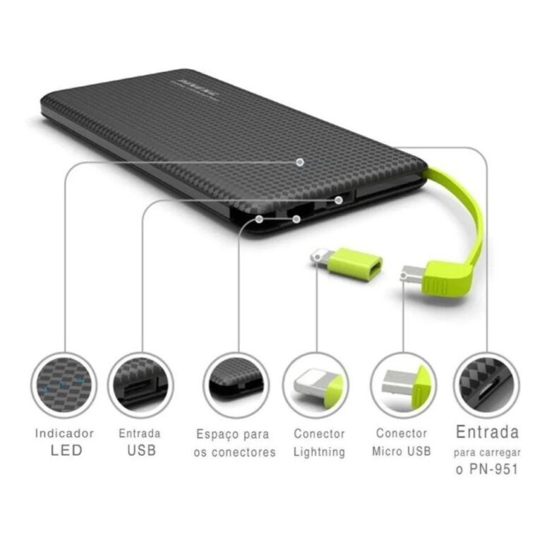 Carregador Portátil Pineng Power Bank 10.000mah, 