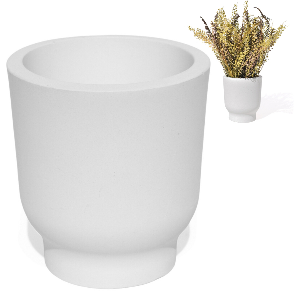 Vaso Decorativo Garrafa Invertida Lisa 9,5cm Em Cimento Artesanal