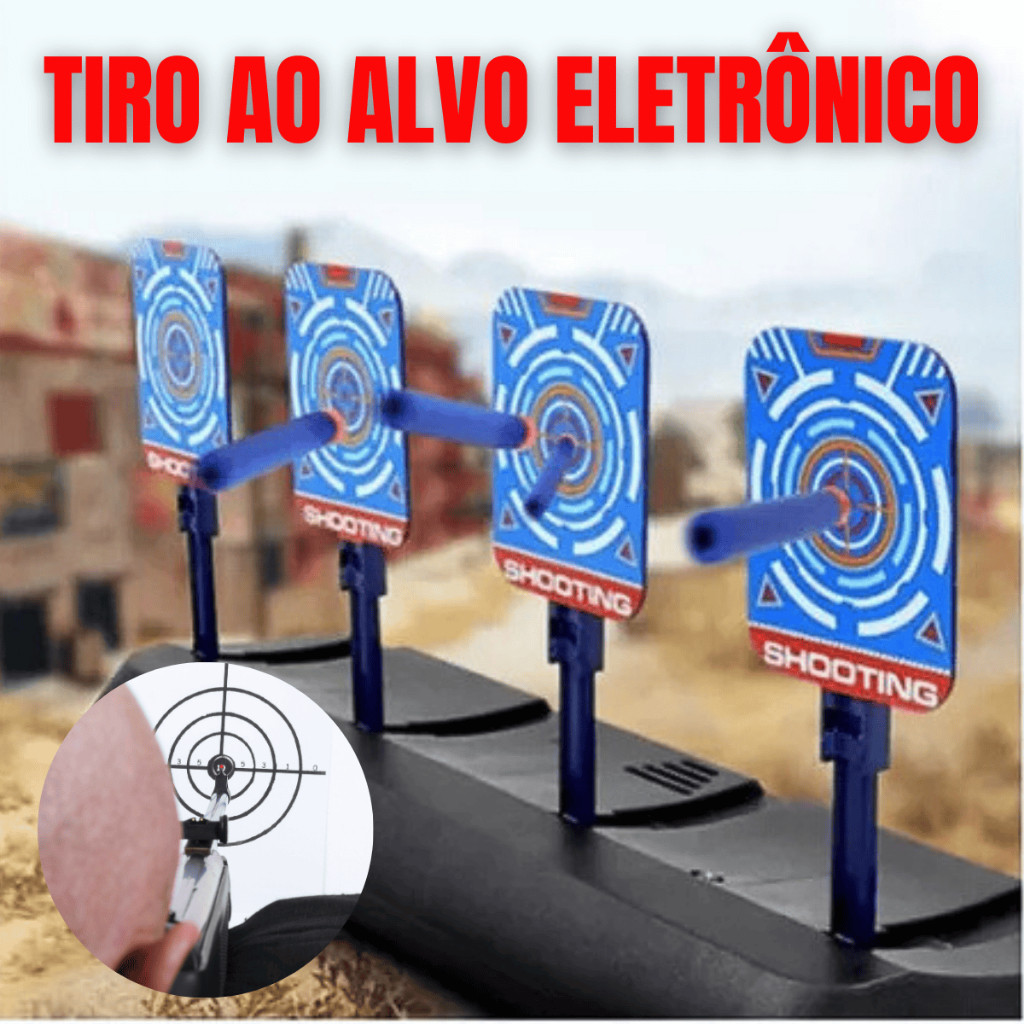 Tiro Ao Alvo Eletrônico E Automático Dardos Nerf e Arminha de Gel