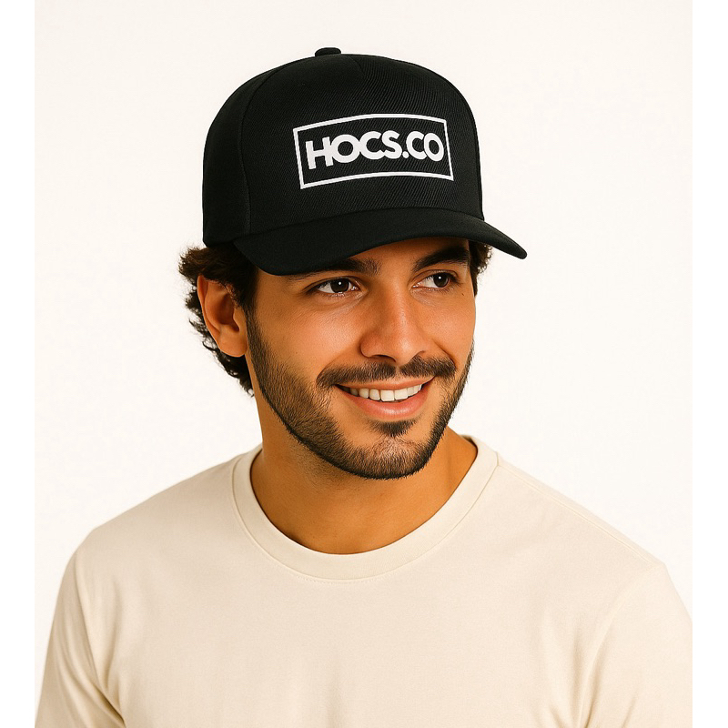 Boné Hocs Brasil Original Trucker Americano Ajustavel Preto Skate Hip Hop Aba reta Curva
