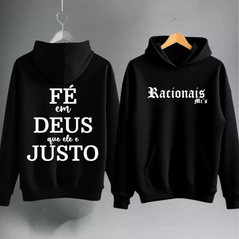 Blusa de Frio Racionais Moletom Masculino Adulto e Infantil Racionais Flanelado Agasalho Com Bolsos