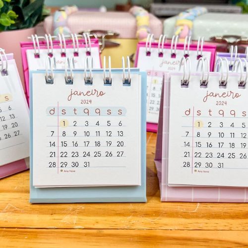 30 MINI CALENDARIOS COM WIRE-O
