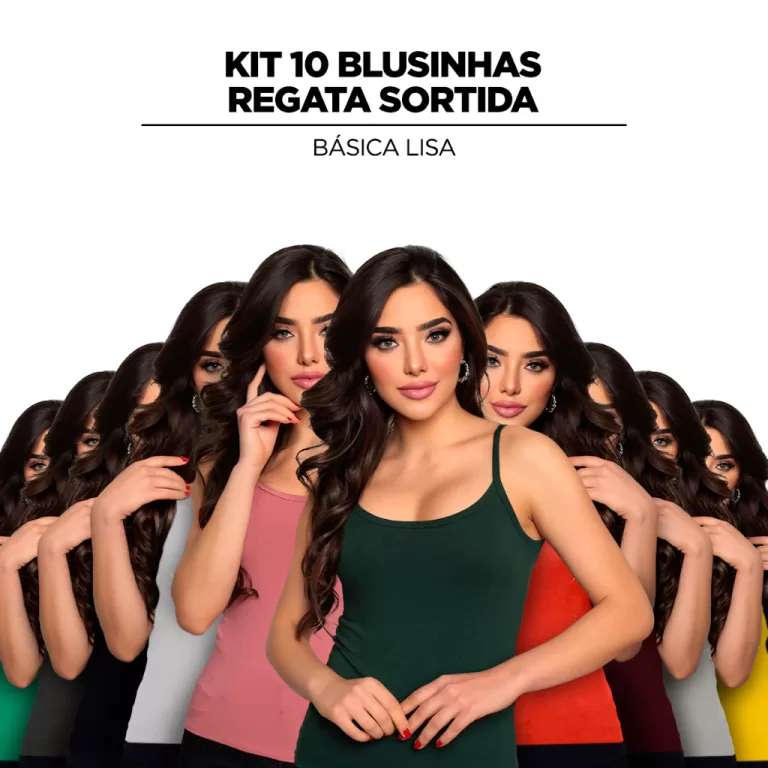 kIT 10 Regatas de alcinha feminina blusinha basica