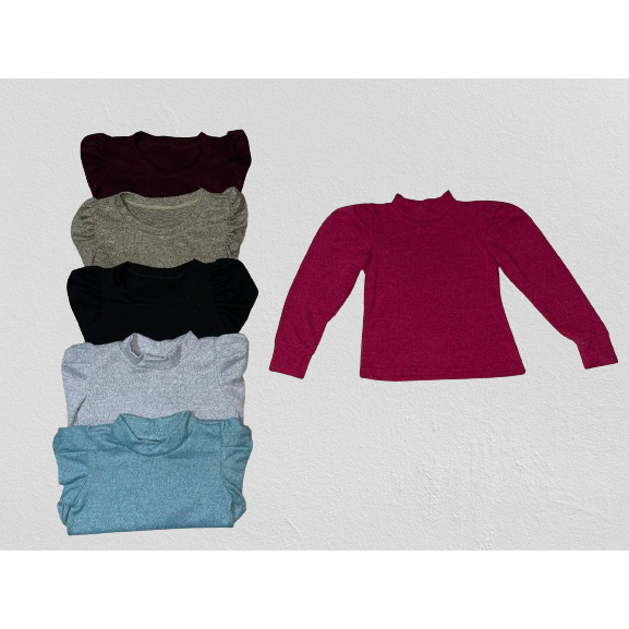 Blusa De Lã Com Manga Infantil Moda Inverno 2024