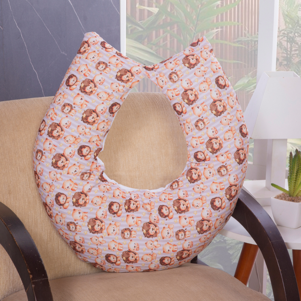 Almofada Amamentação para Bebê Menino Sublimada – Leãozinho