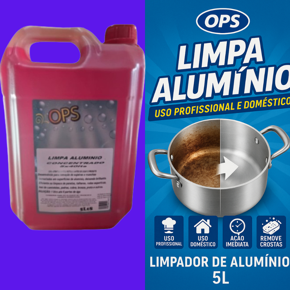 LIMPA aluminio panela   Uso Profissional Cozinha Industrial Domestico5LTS Limpa panela com crosta LI