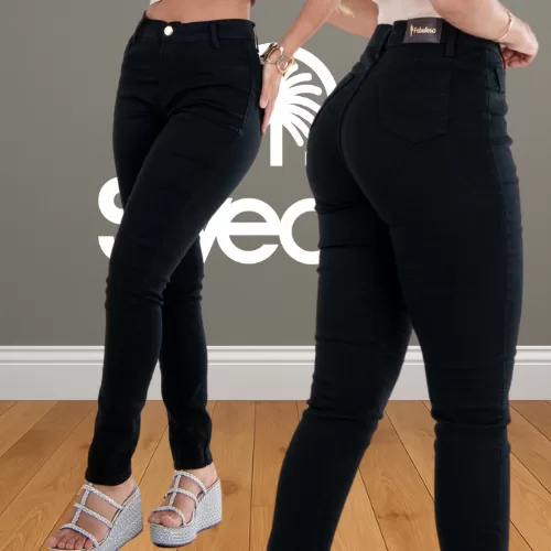 Calça Feminina Cós Alto Levanta Bumbum com Elast
