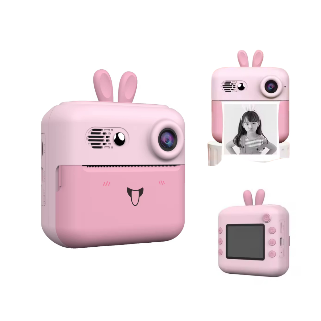 Câmera Digital Instantânea Impressão Infantil HD Foto Vídeo