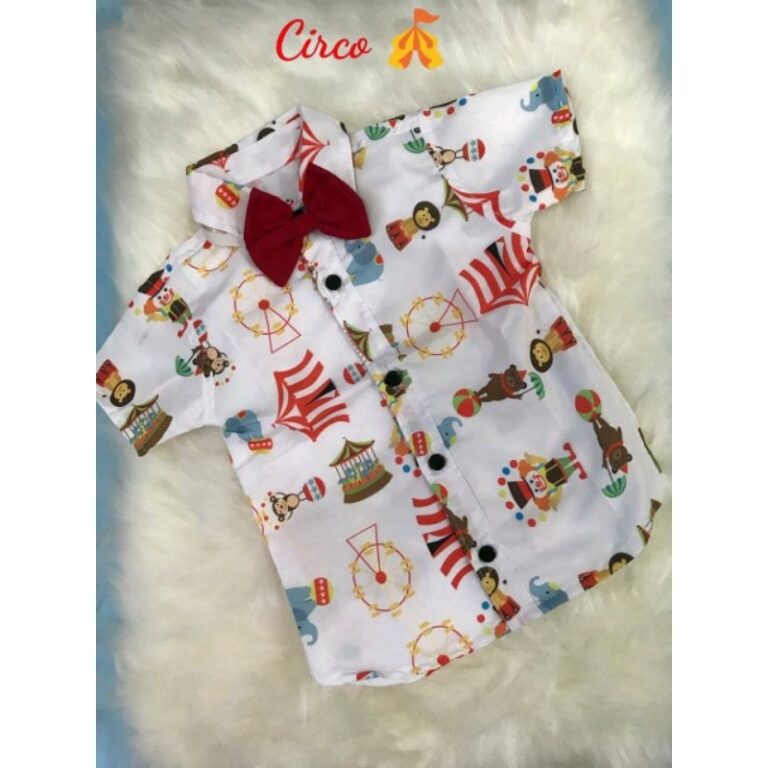 camisa social circo tam 6 meses a 4 anos