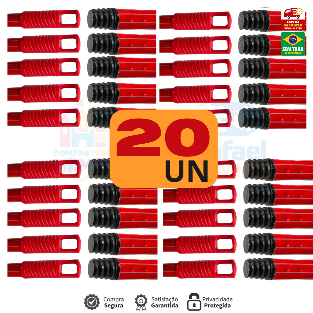Kit 20 OU 10 Unidades Cabo de Vassoura Rodo 120cm Condor Metálico Plastificado Com Encaixe de Rosca