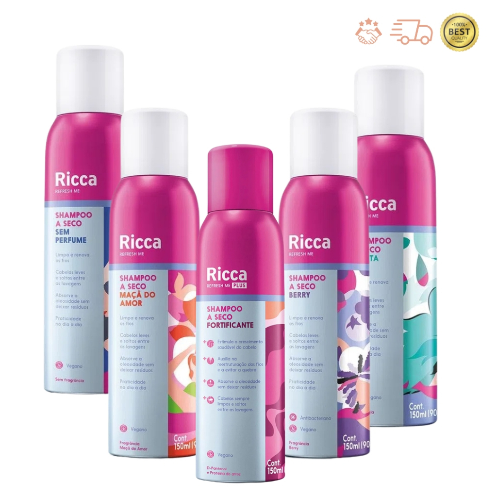Shampoo a Seco Ricca 150mL – Escolha Seu Preferido