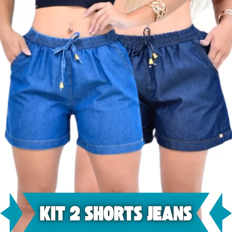 kit de short jeans feminino soltinho, bermuda solt