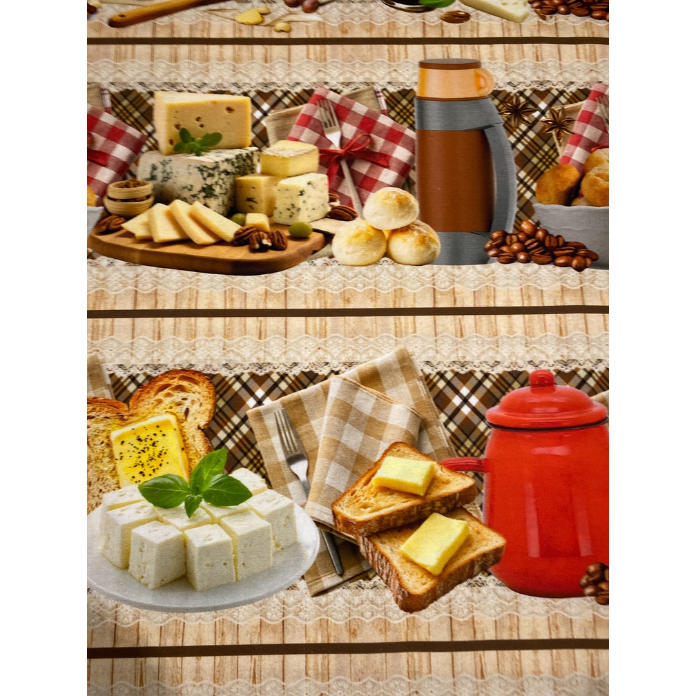 Tecido Tricoline Estampado Barrado Digital 100% Algodão – Pão de Queijo