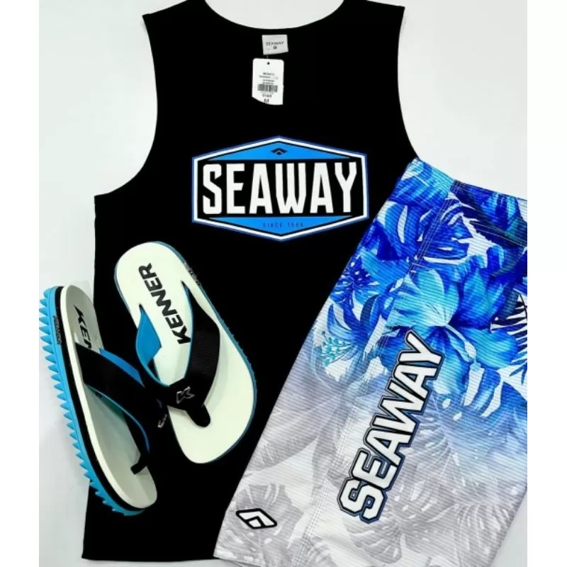Conjunto Seaway Blusa regata e Bermuda Premium tectel
