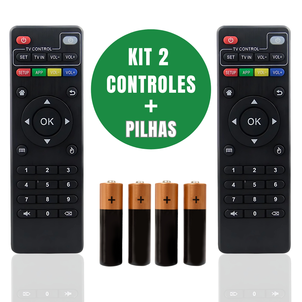 Kit 2 Controle Remoto Para Tv Box Universal Botões Inteligentes Box Aparelho